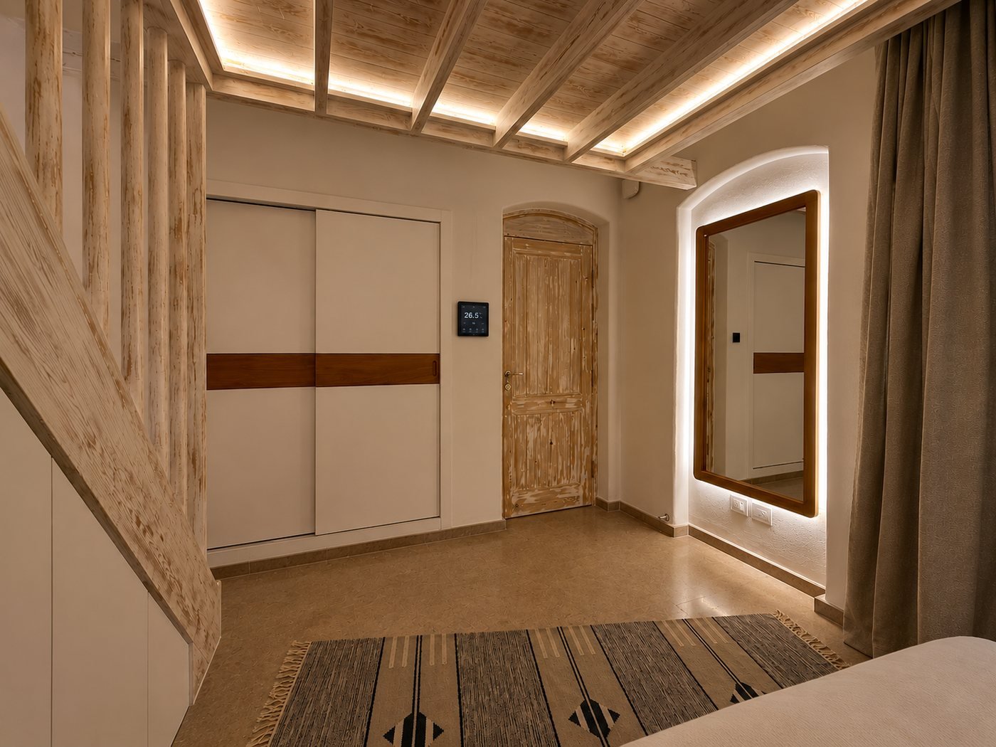 Dressing area wall panel